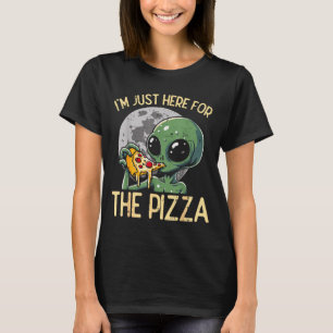 Utomjordingen Jag Är Bara Här För Zza Rolig Mat Sn T Shirt
