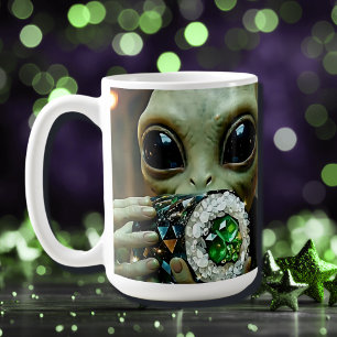 Utomjordisk Alien Och Kristallin Mat Kaffemugg