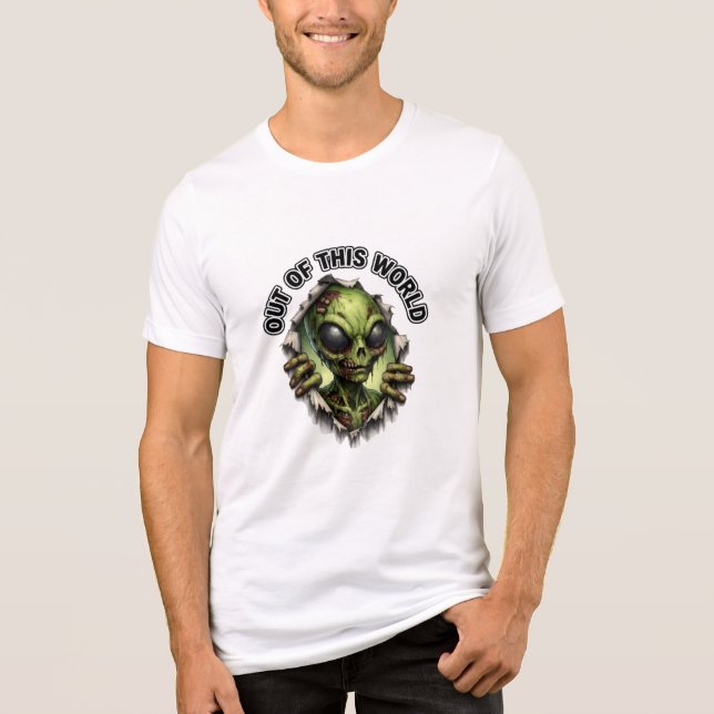 Utomjordisk Alien Sci-Fi Konst T Shirt (Framsida)