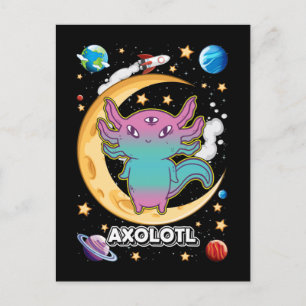 Utomjordisk Axolotl Pastell Goth Rymd Halvmåne Vykort
