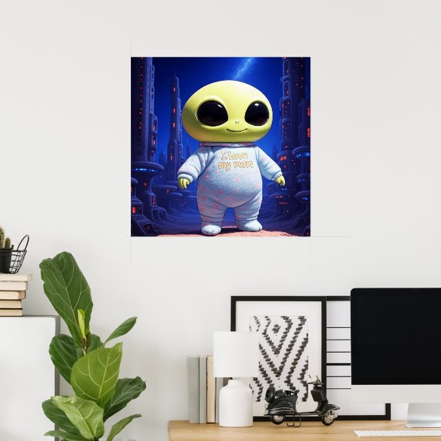 Utomjordisk Bebis AI Utomjording  Poster (Hemmakontoret)