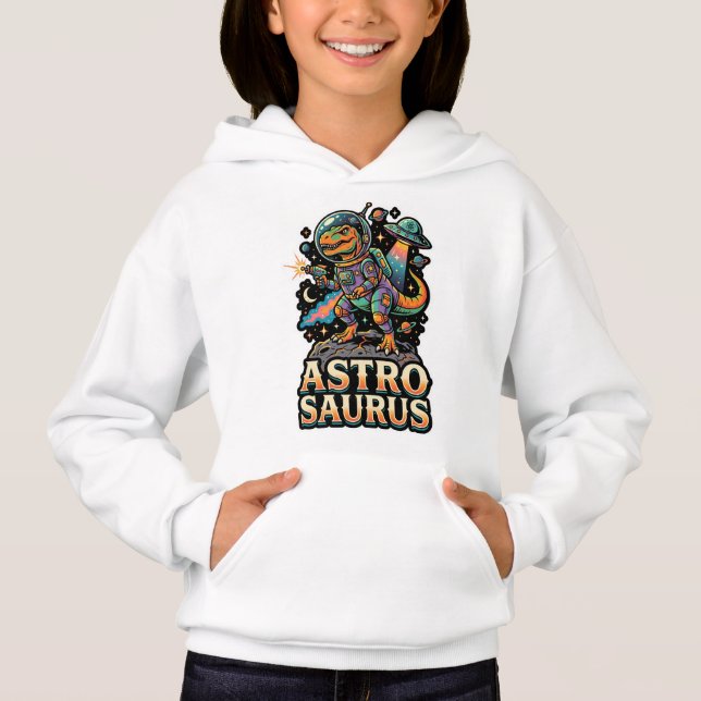 Utomjordisk Dinosaurie Astro Saurus: Retro Astrona T Shirt (Framsida)