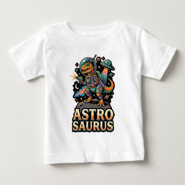 Utomjordisk Dinosaurie Astro Saurus: Retro Astrona T Shirt (Framsida)