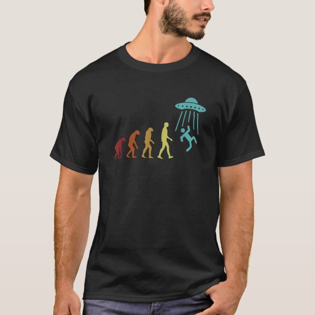 Utomjordisk Evolution Utomjordisk Ufo Konspiration T Shirt (Framsida)