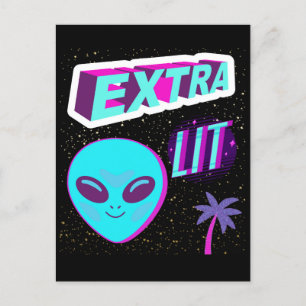 utomjordisk extra-belyst vykort