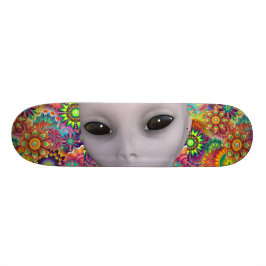 Utomjordisk färgrik abstrakt blommönster skateboard bräda 21,5 cm