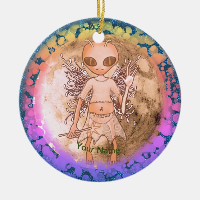 Utomjordisk Feornament Julgransprydnad Keramik (Framsidan)