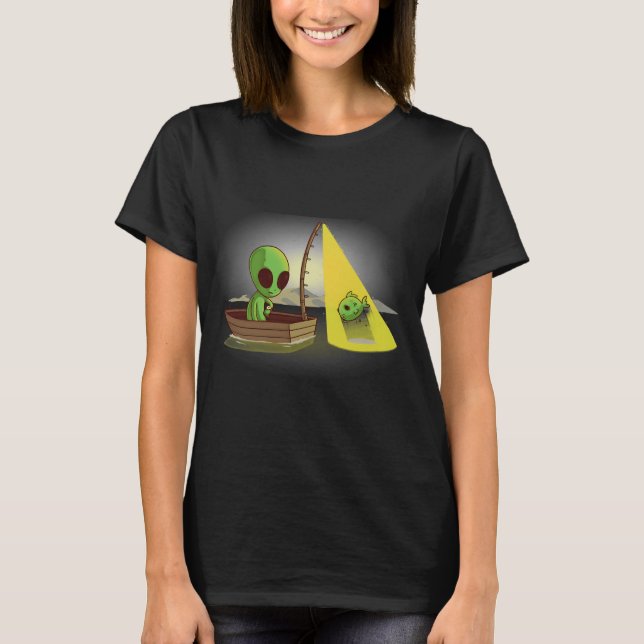 Utomjordisk fisketur t shirt (Framsida)