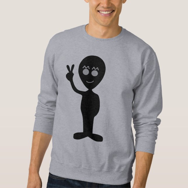 Utomjordisk fredstecken T-Shirt Lång Ärmad Tröja (Framsida)