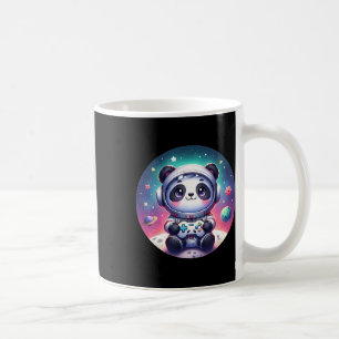 Utomjordisk Gamer Panda Björn Astronaut Spelande Kaffemugg