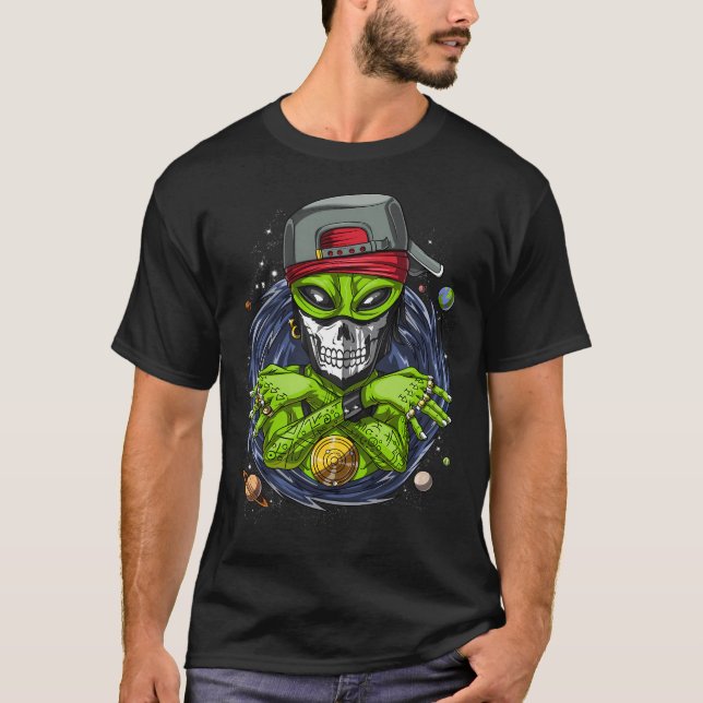 Utomjordisk GangstÐ° Rymd UFO T Shirt (Framsida)