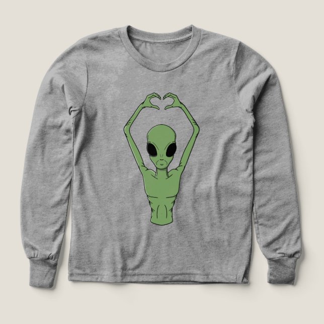 Utomjordisk hjärta Pose T Shirt (Design framsida)