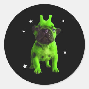 Utomjordisk Hund Meme Retro Dum Hund Vintage Rymde Runt Klistermärke