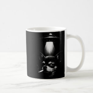 Utomjordisk hund som röker cigarett Ufo Tee Rolig Kaffemugg