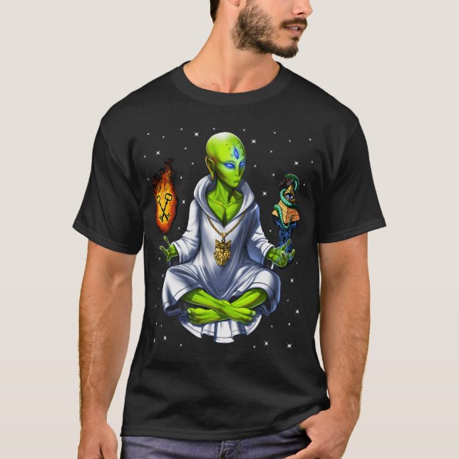 Utomjordisk Illuminati Konspiration T Shirt (Framsida)