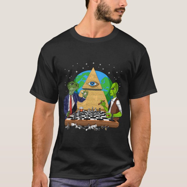Utomjordisk Illuminati Konspiration T Shirt (Framsida)