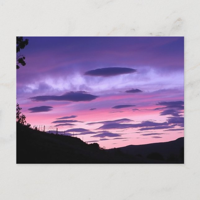 Utomjordisk invasion solnedgång  vykort (Framsida)