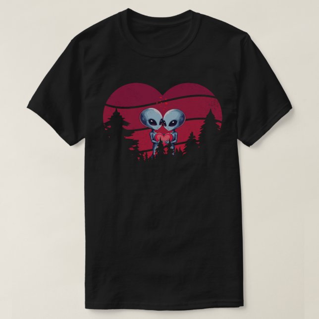 Utomjordisk kärlek under stjärnorna t shirt (Design framsida)