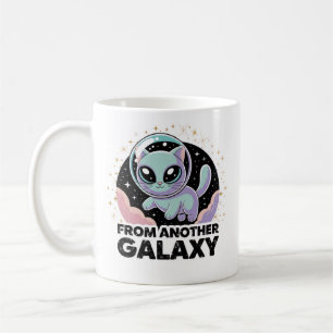 Utomjordisk Katt Kosmisk Design Rymdkatt Sci-Fi Ko Kaffemugg