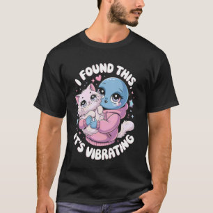 Utomjordisk Katt Pixel Retro SciFi Humor T Shirt