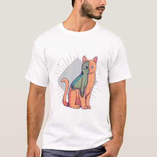 Utomjordisk katt Sci-Fi Rollig T-shirt-design T Shirt