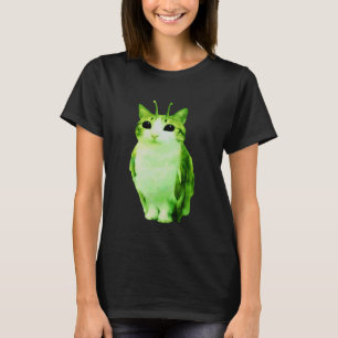 Utomjordisk Katt Ugglor Roligt Rymd Kosmisk Katt M T Shirt