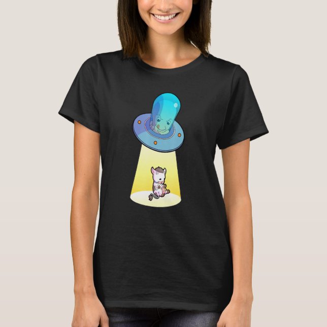 Utomjordisk Ko Bortförande Utomjordisk Ufo Konspir T Shirt (Framsida)