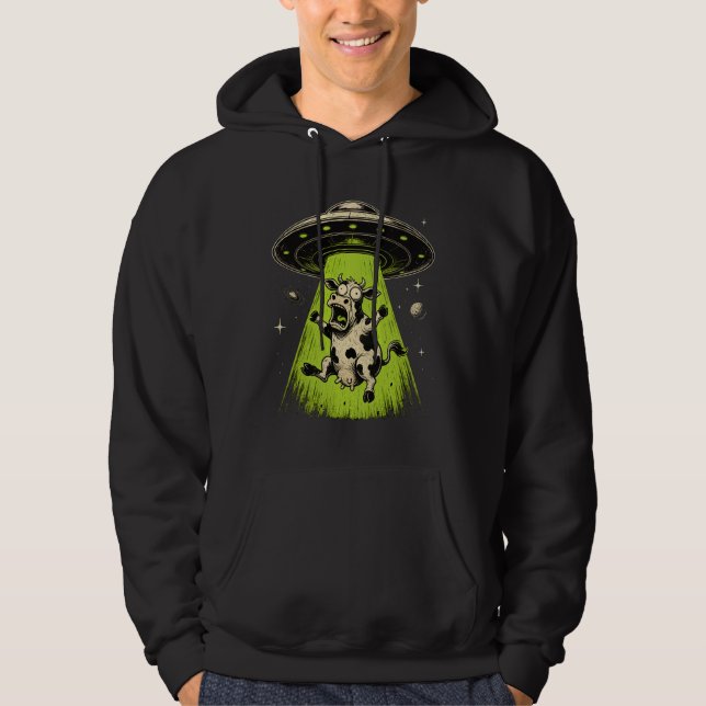 Utomjordisk Koabduktion Weirdcore Surreal Hoodie (Framsida)