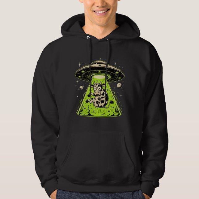 Utomjordisk Koabduktion Weirdcore Surreal Hoodie (Framsida)