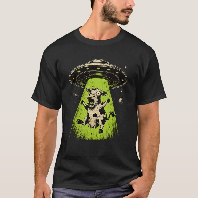 Utomjordisk Koabduktion Weirdcore Surreal T Shirt (Framsida)