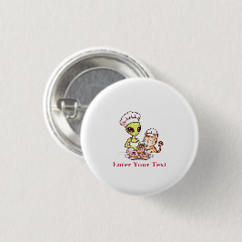 Utomjordisk kock katt munk Kawaii design Knapp