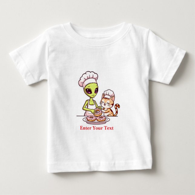 Utomjordisk kock katt munk Kawaii design T Shirt (Framsida)