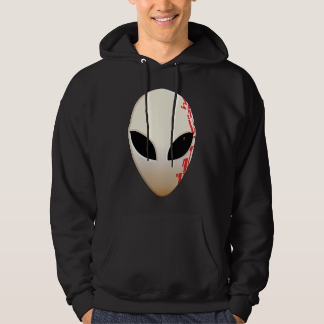 Utomjordisk mask med futuristiska markeringar hoodie (Framsida)