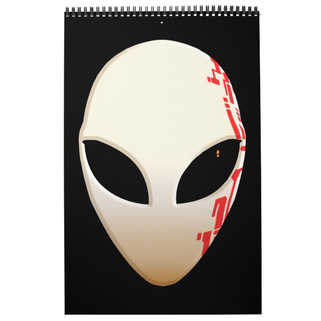 Utomjordisk mask med futuristiska markeringar kalender (Omslag)
