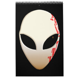 Utomjordisk mask med futuristiska markeringar kalender