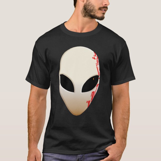 Utomjordisk mask med futuristiska markeringar t shirt (Framsida)