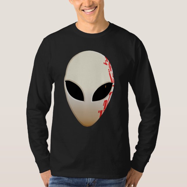 Utomjordisk mask med futuristiska markeringar t shirt (Framsida)