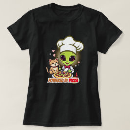 Utomjordisk Pizzakock Katt Tecknad Konst T Shirt