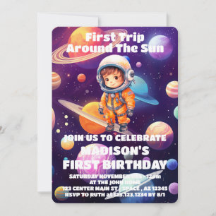 Utomjordisk planet Blue Boy First Birthday Inbjudningar