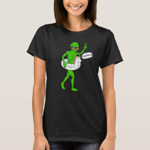 Utomjordisk Pool Party Enhörning Flotte  Ufo Utomj T Shirt