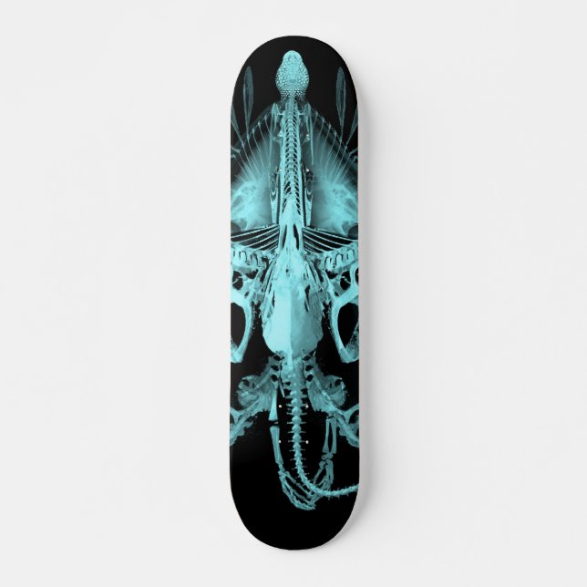Utomjordisk skelett varelse skateboard bräda 20,5 cm (Framsida)