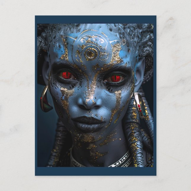 Utomjordisk Skönhet Från Frostplaneten Vykort (Framsida)