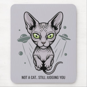Utomjordisk UFO Sphynx Katt Illustration Musmatta