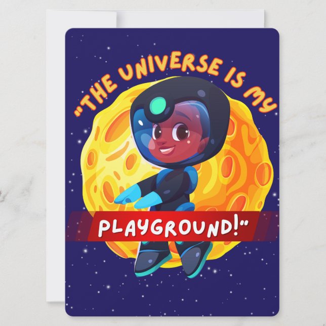 UTOMJORDISK, UNIVERSUM, RYMDKAPSEL, PLANET OCH AST JULKORT (Framsida)