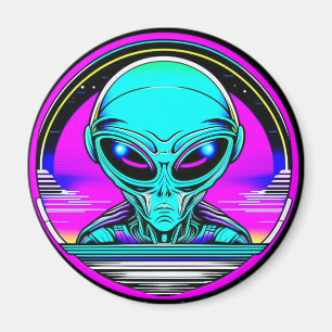 Utomjordisk utomjording flygande en UFO Magnet