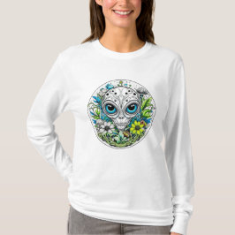 Utomjordisk utomjording i blommor Stjärnklar natt T Shirt