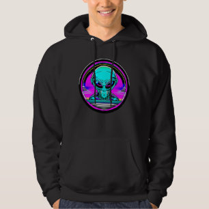 Utomjordisk utomjording som flyger en UFO Hoodie