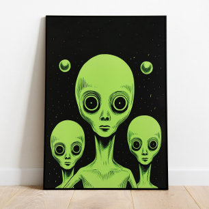 Utomjordisk Väggkonst Retro Väggkonst Alien Art Pr