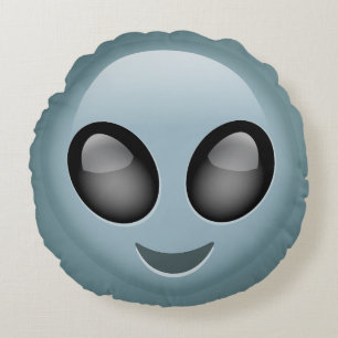 Utomjordiska främmande Emoji Rund Kudde