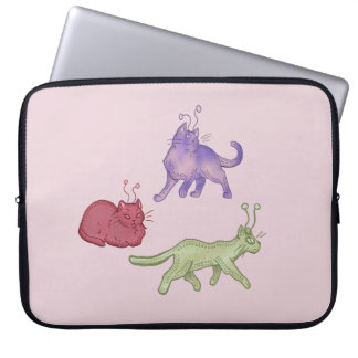 Utomjordiska Katter Whimsical Rymdkatt Rolig Sci-F Laptop Fodral